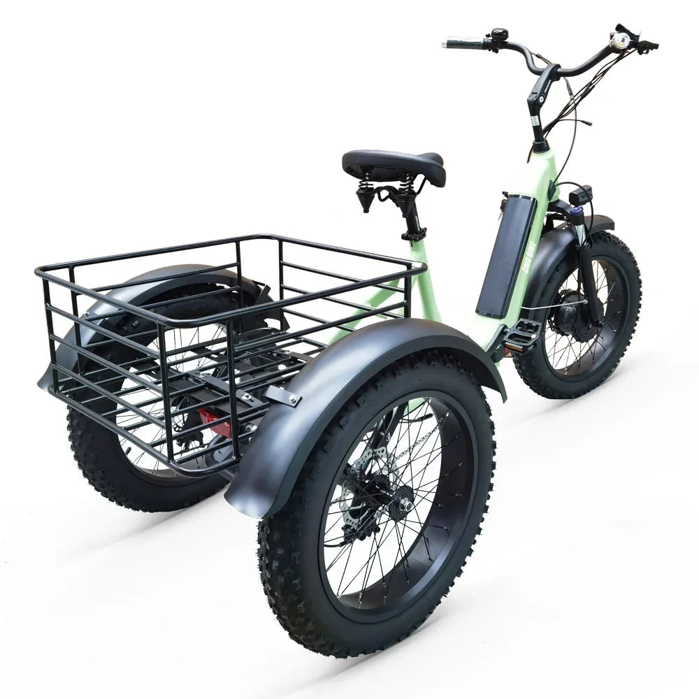 Folding Electric Tricycle Fat Tire Electric Cargo Bike