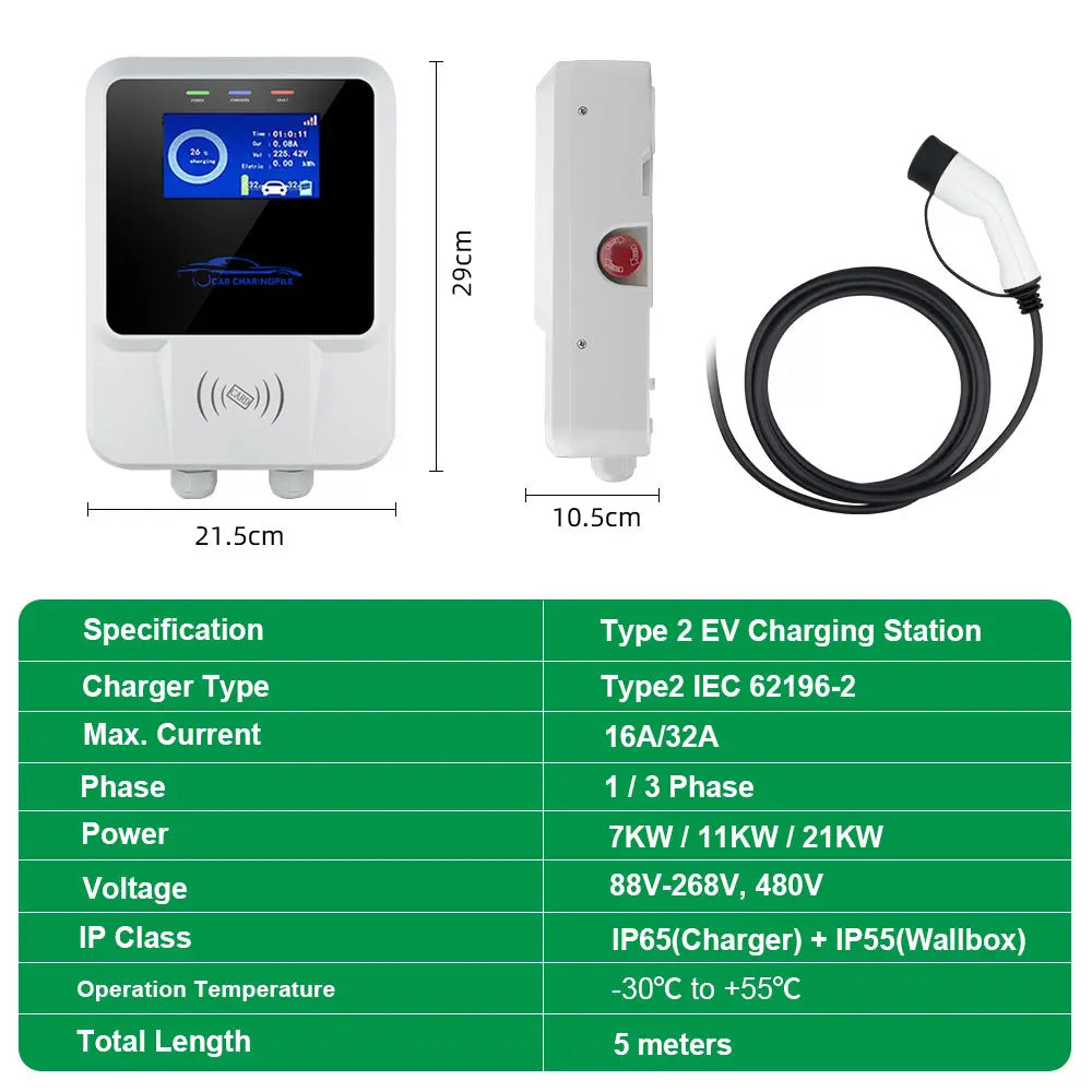 EVSUN EV Charger Type 2  Wifi Control