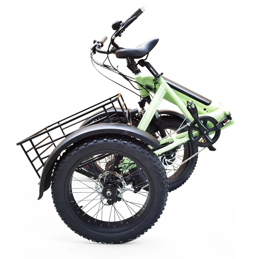 Folding Electric Tricycle Fat Tire Electric Cargo Bike